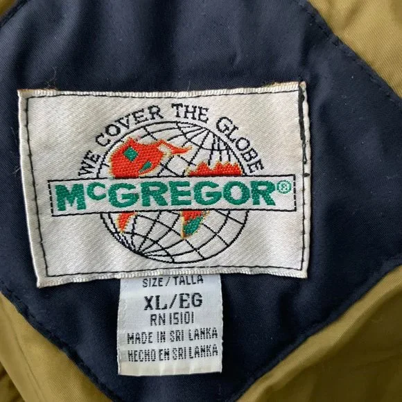 Vintage McGregor Ski Snow Jacket XL Black Zip Snaps Hood Pockets Elastic Waist - Picture 6 of 6